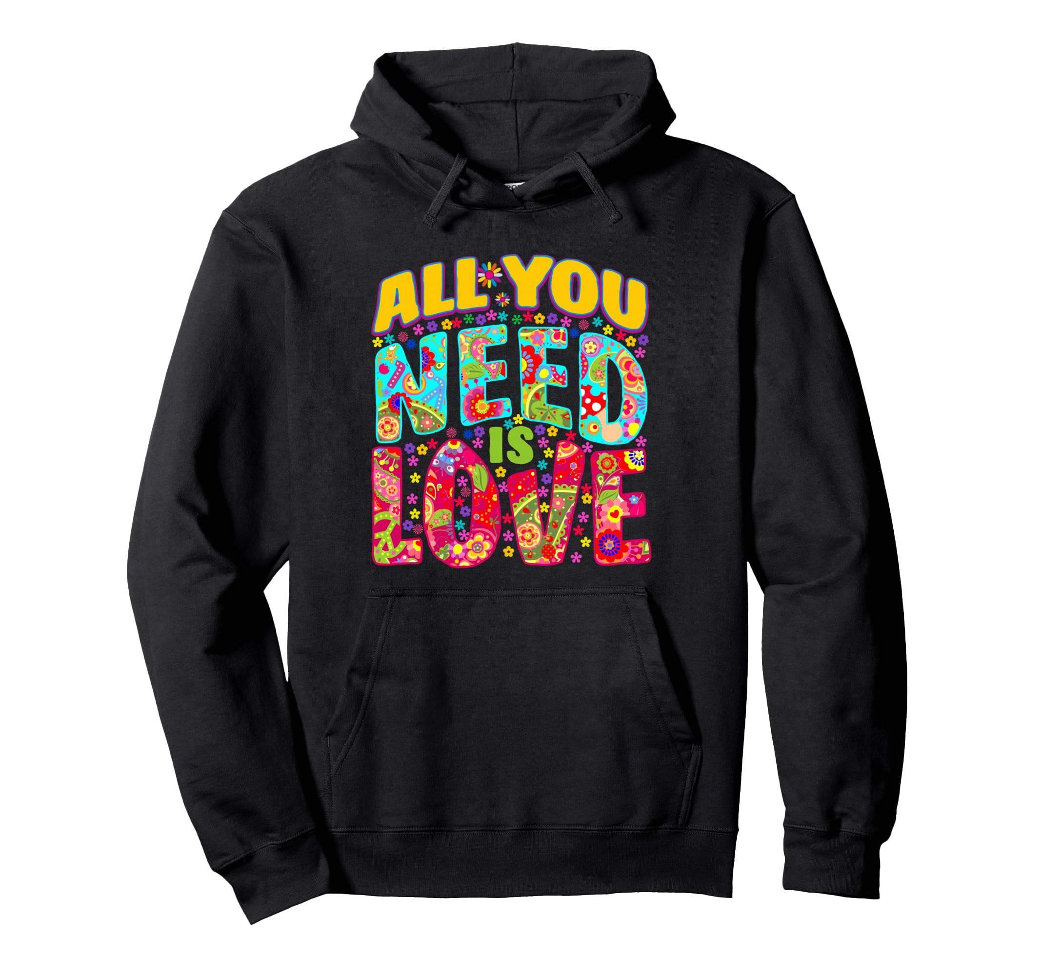 Hippie Flower Power Bohemian Peace Groovy Hoodie - Custom Art Print Unisex - T-Shirt, Sweatshirt, Hoodie