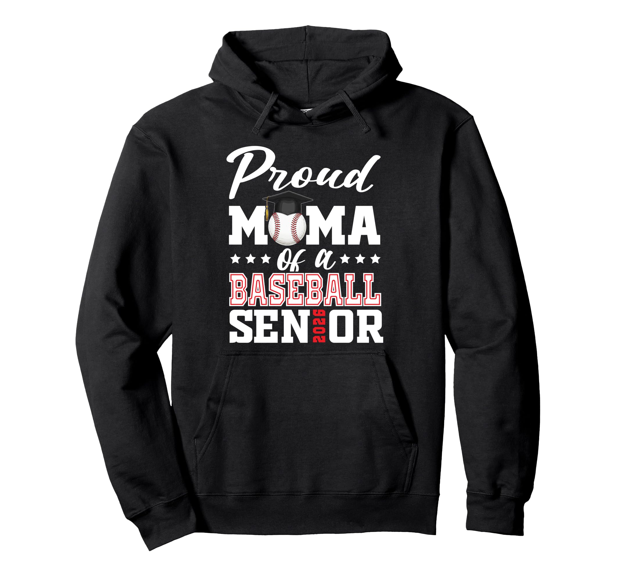 Proud Mama Baseball Senior 2026 Hoodie - Minimalist Print for Adults - T-Shirt, Sweatshirt, Hoodie