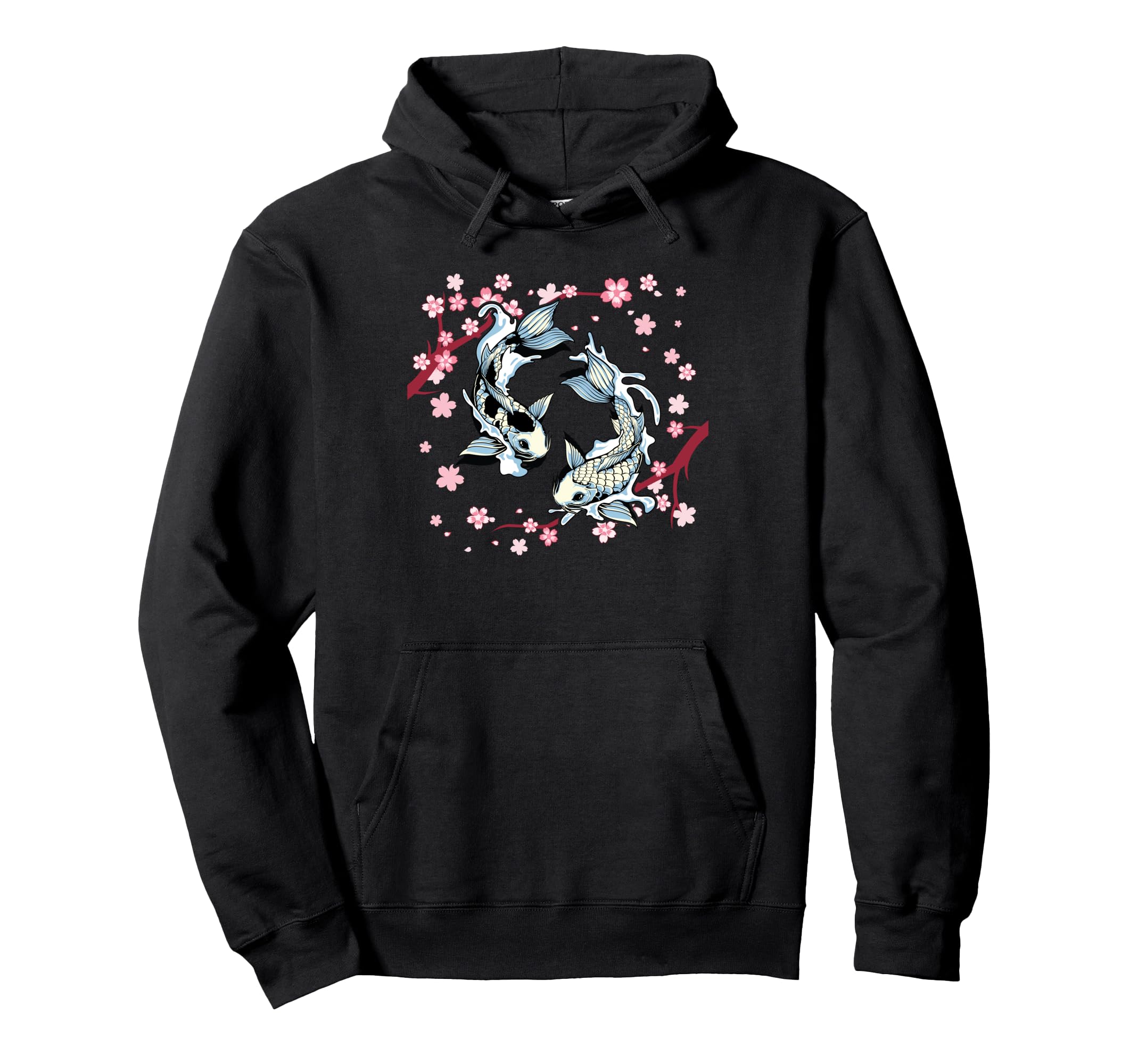 Koi Cherry Blossom Japanese Art Hoodie - Graphic Print for Adults - T-Shirt, Sweatshirt, Hoodie
