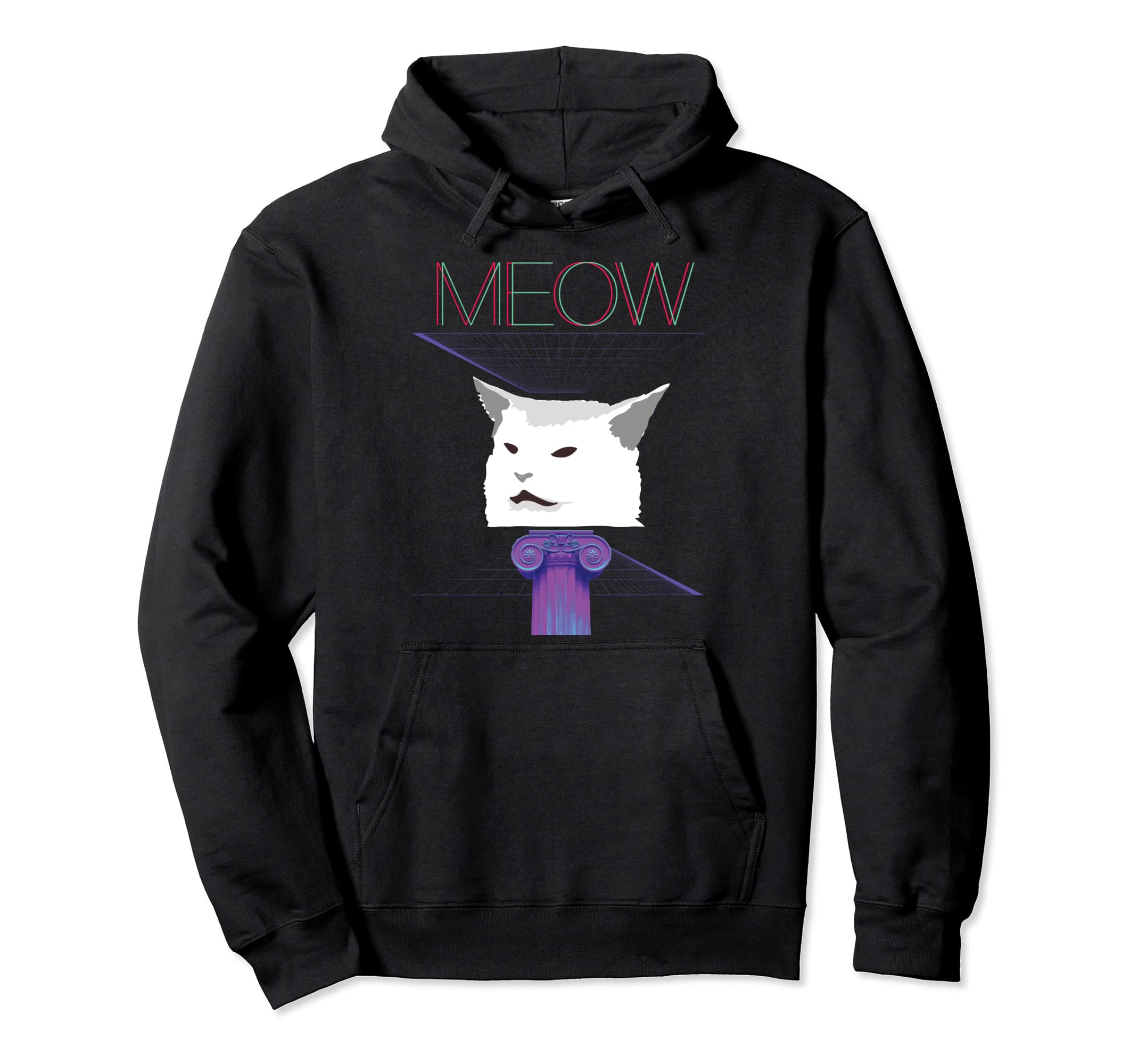 Vaporwave Aesthetic Cat Meme Hoodie - Custom Art Print Unisex - T-Shirt, Sweatshirt, Hoodie