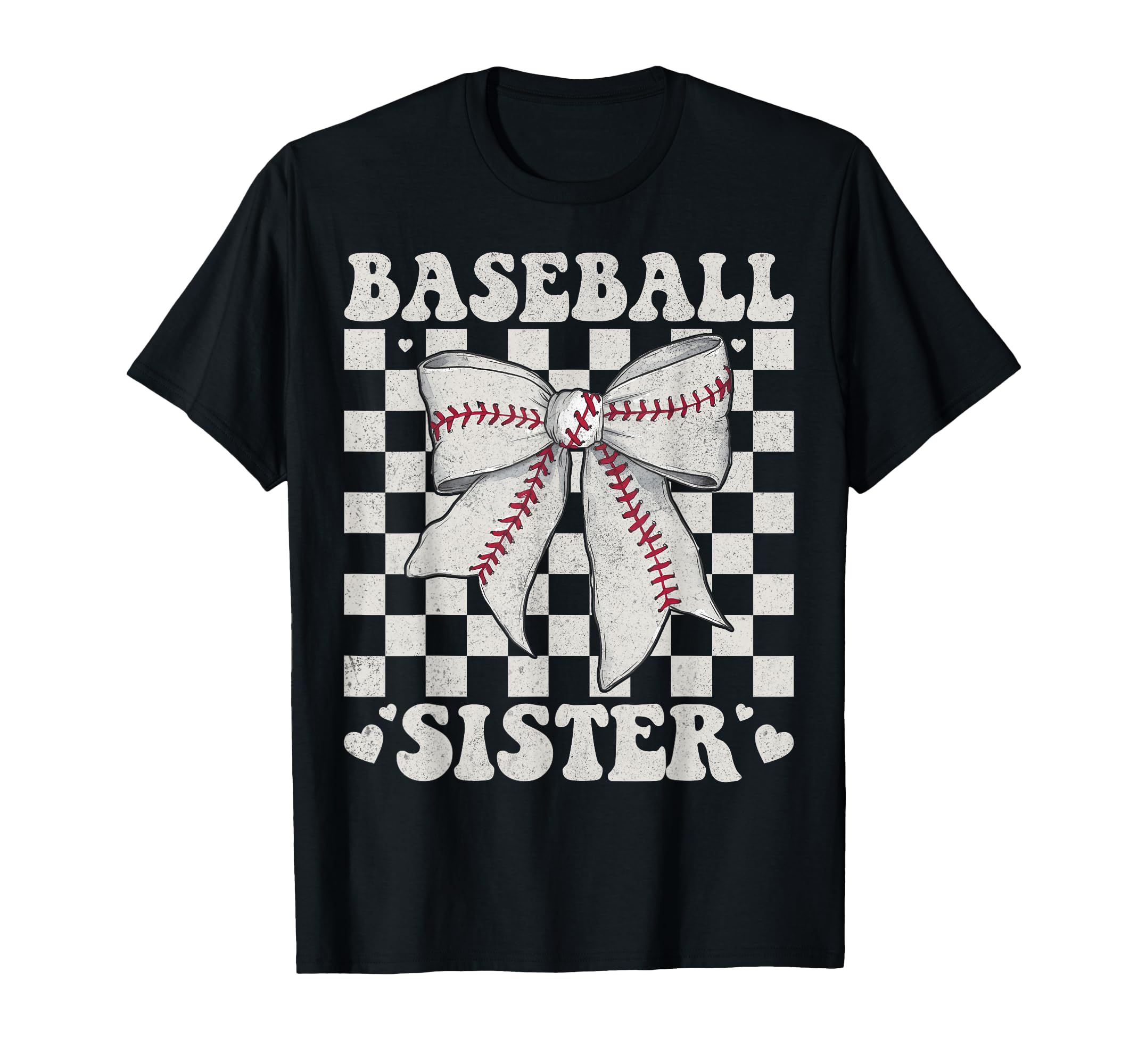 Baseball Sister Bow Laces Gift Sis Hoodie - Aesthetic Graphic Unisex - T-Shirt, Sweatshirt, Hoodie