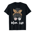 Mom Life Messy Bun Hair Funny Baseball T-Shirt - Custom Art Print Unisex - T-Shirt, Sweatshirt, Hoodie