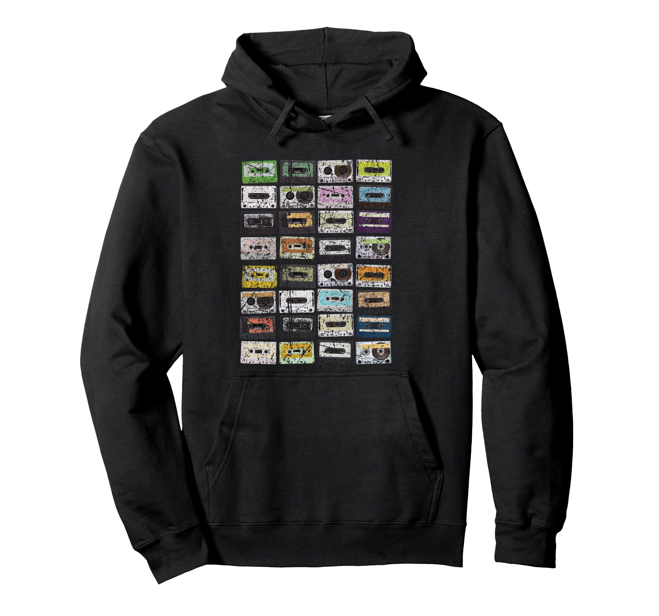 Cassette Tapes 1980S Music Distressed Hoodie - Aesthetic Graphic Men Women - T-Shirt, Sweatshirt, Hoodie