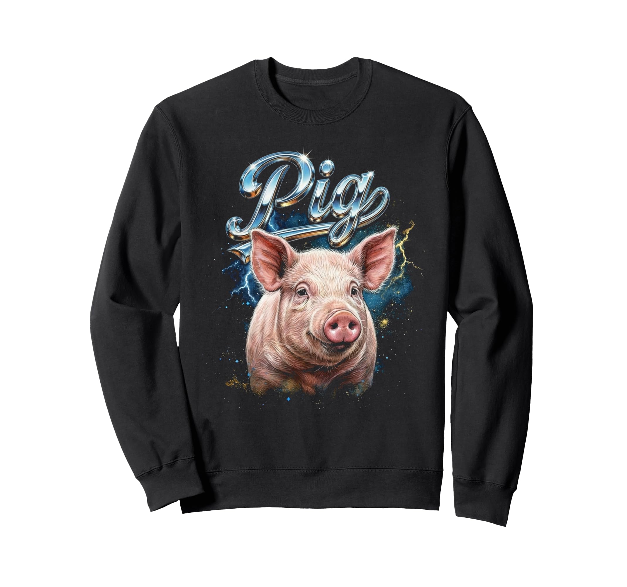 Pig 90S Funny Pig 80S Farm Animals Sweatshirt - Novelty Apparel Unisex - T-Shirt, Sweatshirt, Hoodie