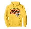 Checkered Baseball Mom Art Coquette Bow Hoodie - Novelty Apparel Unisex - T-Shirt, Sweatshirt, Hoodie