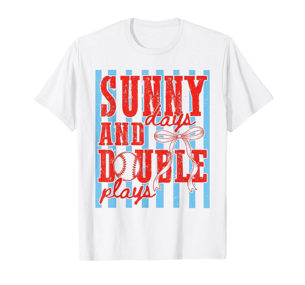 Baseball Sunny Days Double Plays Girly T-Shirt - Trendy Graphic Unisex - T-Shirt, Sweatshirt, Hoodie