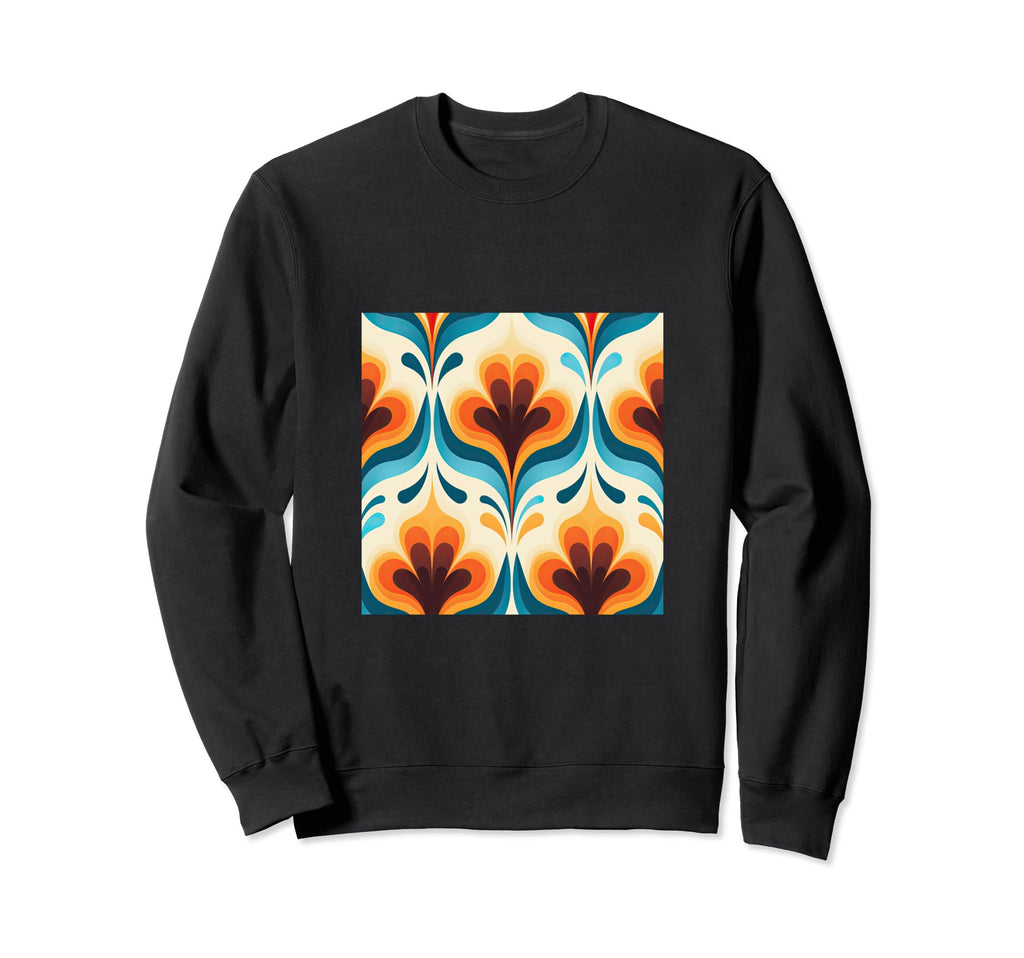 70S Wallpaper Flowers Floral Sweatshirt - Custom Art Print Men Women - T-Shirt, Sweatshirt, Hoodie