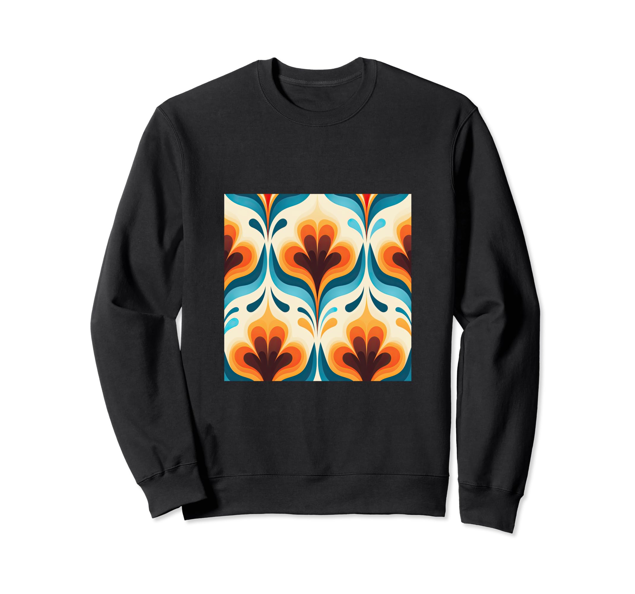 70S Wallpaper Flowers Floral Sweatshirt - Custom Art Print Men Women - T-Shirt, Sweatshirt, Hoodie
