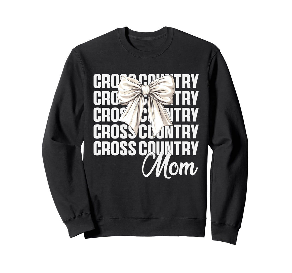 Cross Country Mom Coquette Bow Xc Sweatshirt - Novelty Apparel for Adults - T-Shirt, Sweatshirt, Hoodie