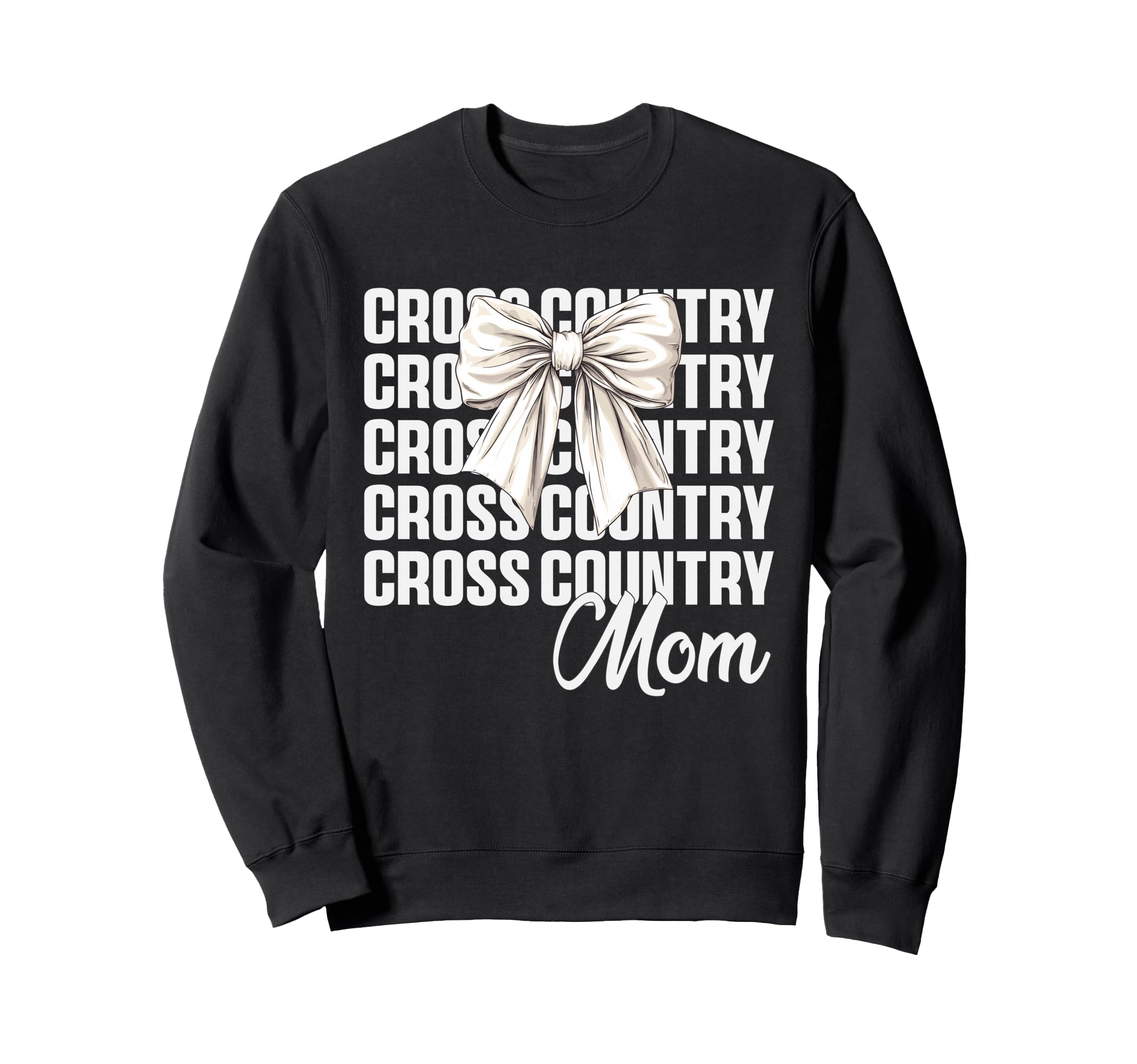 Cross Country Mom Coquette Bow Xc Sweatshirt - Novelty Apparel for Adults - T-Shirt, Sweatshirt, Hoodie