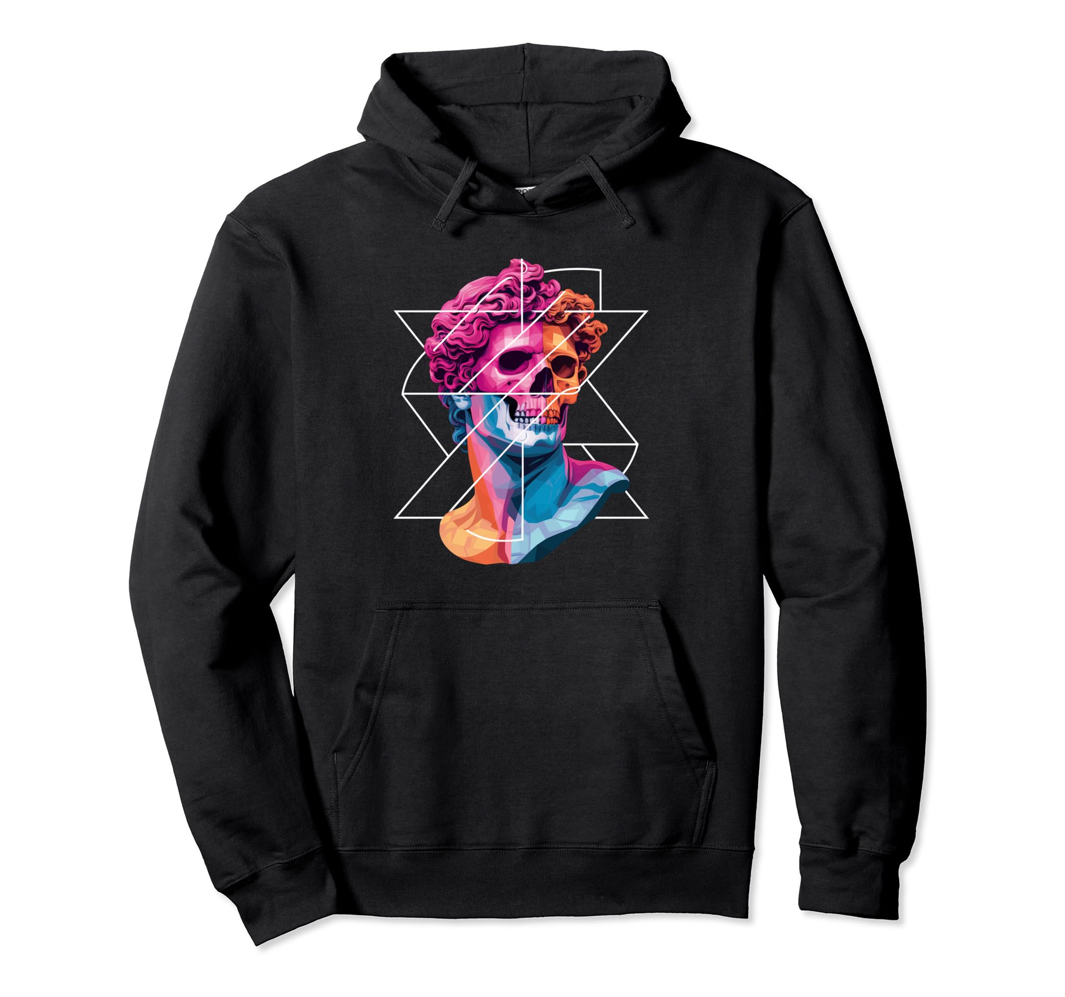 Statue David Bust Vaporwave Aesthetic Hoodie - Unique Graphic for Adults - T-Shirt, Sweatshirt, Hoodie