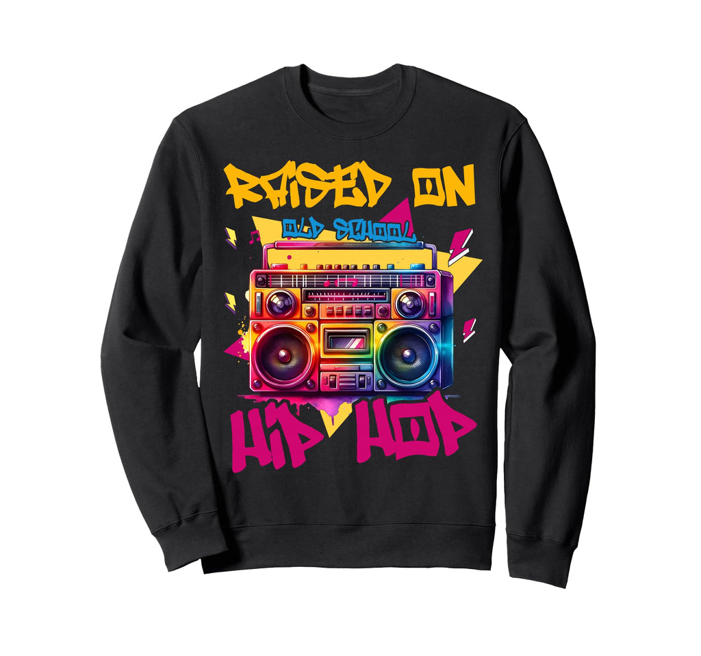 Raised Old School Hip Hop Cassette Sweatshirt - Custom Art Print Unisex - T-Shirt, Sweatshirt, Hoodie