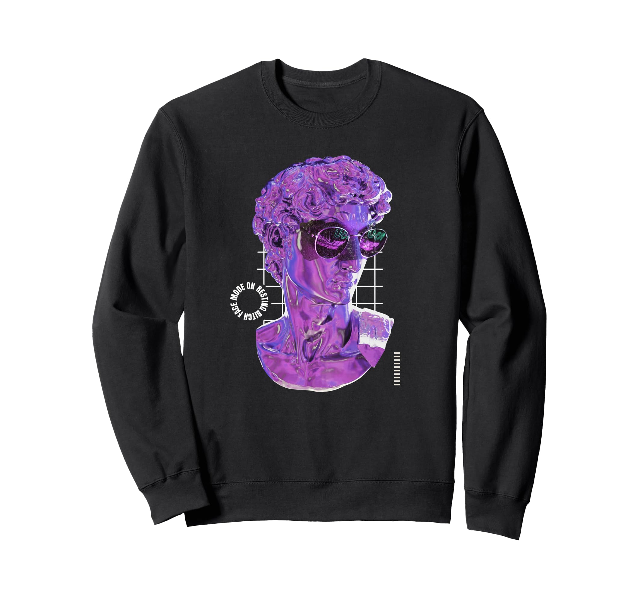 Aesthetic Vaporwave Abstract David Sweatshirt - Novelty Apparel for Adults - T-Shirt, Sweatshirt, Hoodie
