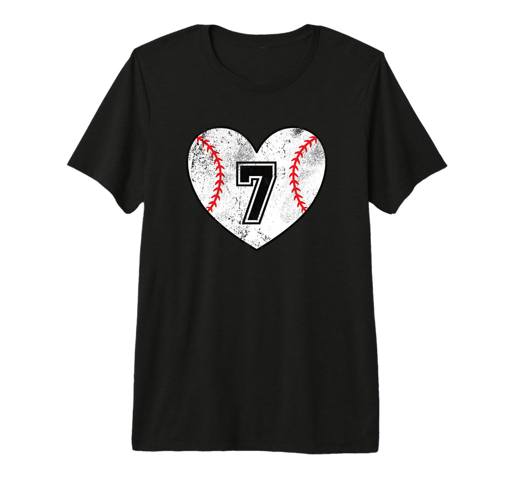 Baseball Heart Player 7 Baseball Mom T-Shirt - Minimalist Print for Adults - T-Shirt, Sweatshirt, Hoodie