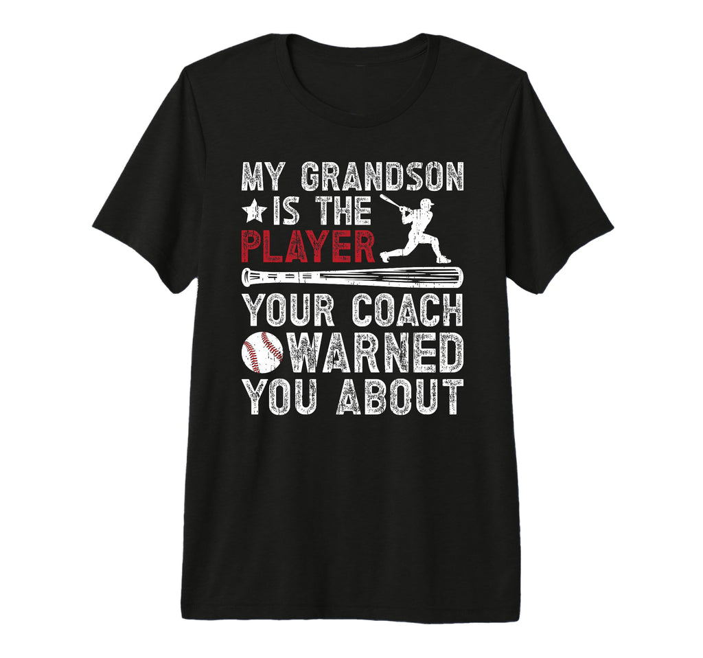 Mens My Grandson Baseball Grandpa Baseball T-Shirt - Trendy Graphic Unisex - T-Shirt, Sweatshirt, Hoodie