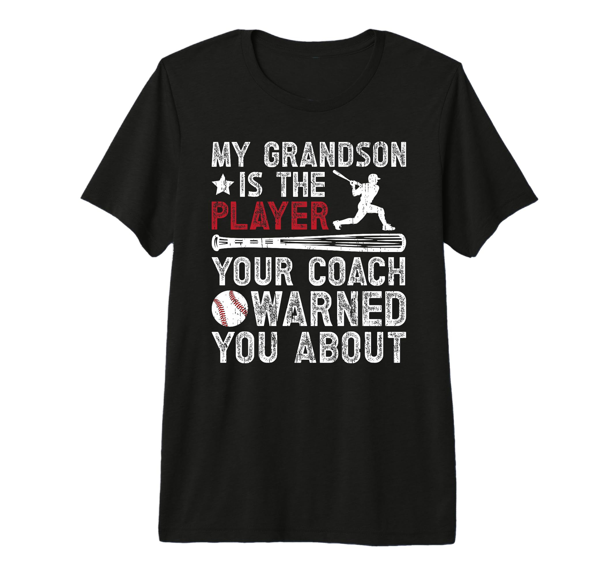 Mens My Grandson Baseball Grandpa Baseball T-Shirt - Trendy Graphic Unisex - T-Shirt, Sweatshirt, Hoodie