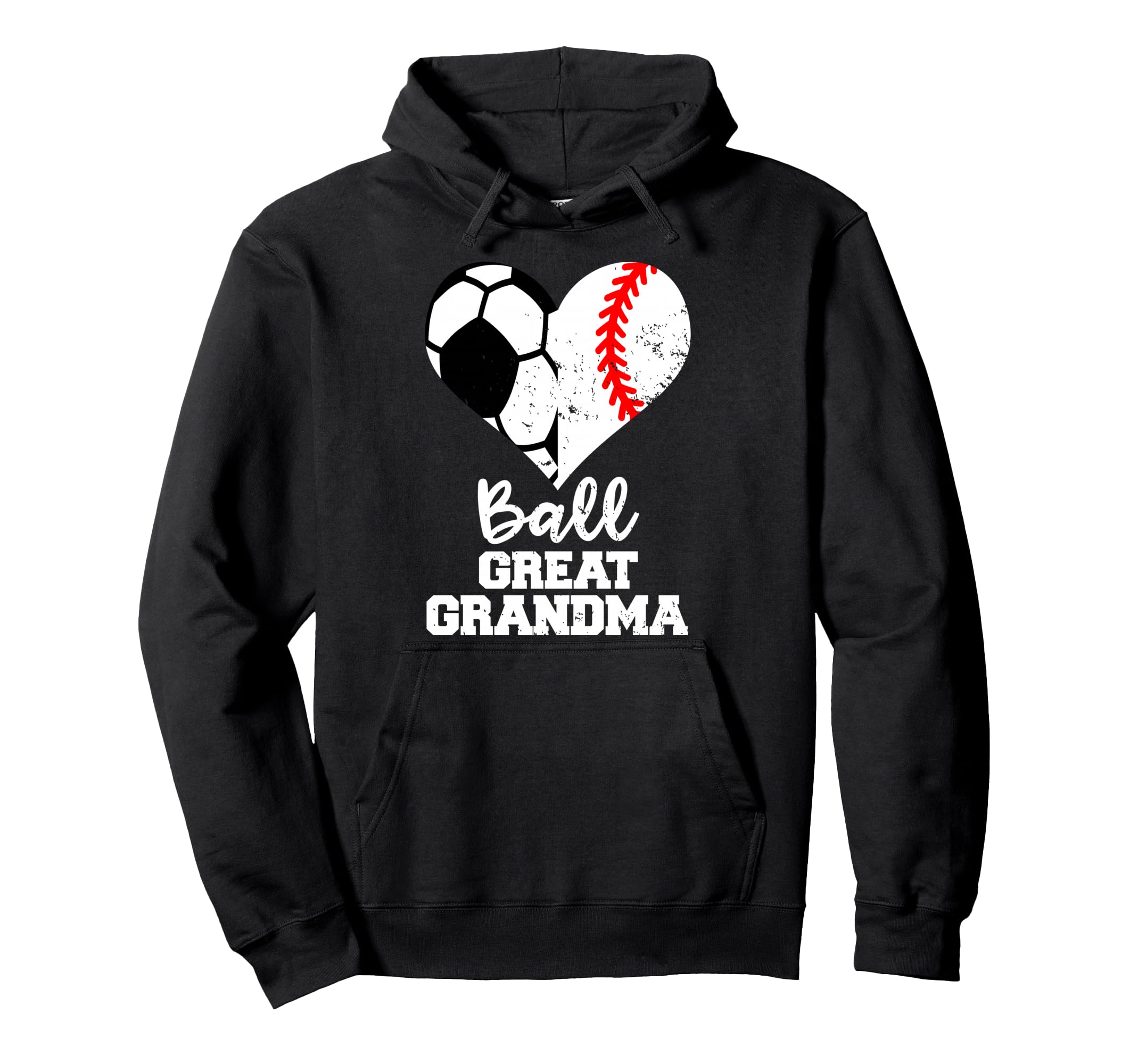 Ball Great Grandma Heart Funny Soccer Hoodie - Streetwear Style Men Women - T-Shirt, Sweatshirt, Hoodie