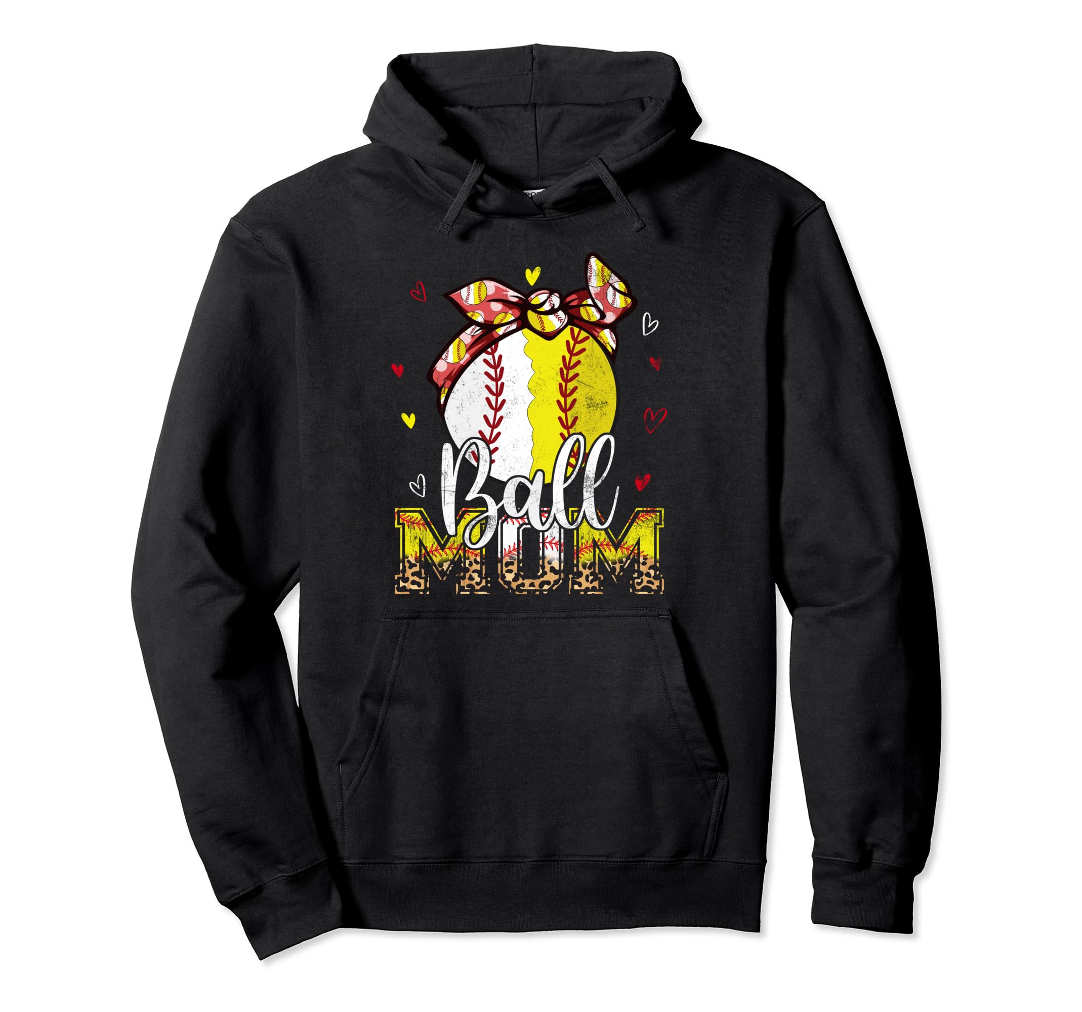 Softball Baseball Ball Mom Bandana Hoodie - Streetwear Style for Adults - T-Shirt, Sweatshirt, Hoodie