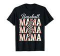 Checkered Baseball Mama Black White T-Shirt - Novelty Apparel for Adults - T-Shirt, Sweatshirt, Hoodie
