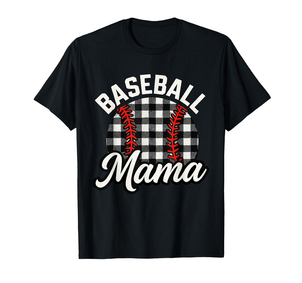 Baseball Mama Buffalo Plaid Red T-Shirt - Streetwear Style for Adults - T-Shirt, Sweatshirt, Hoodie