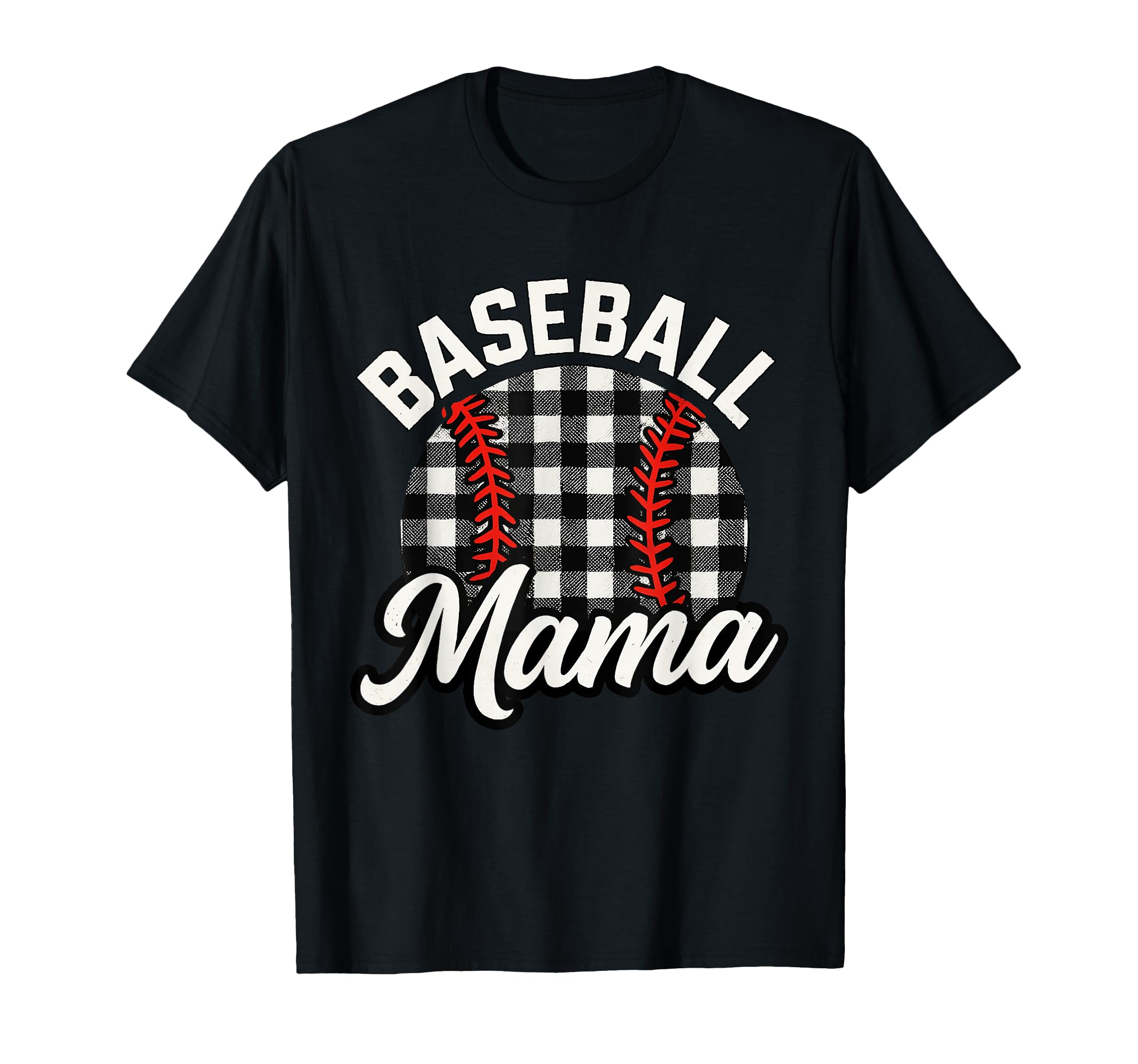 Baseball Mama Buffalo Plaid Red T-Shirt - Streetwear Style for Adults - T-Shirt, Sweatshirt, Hoodie