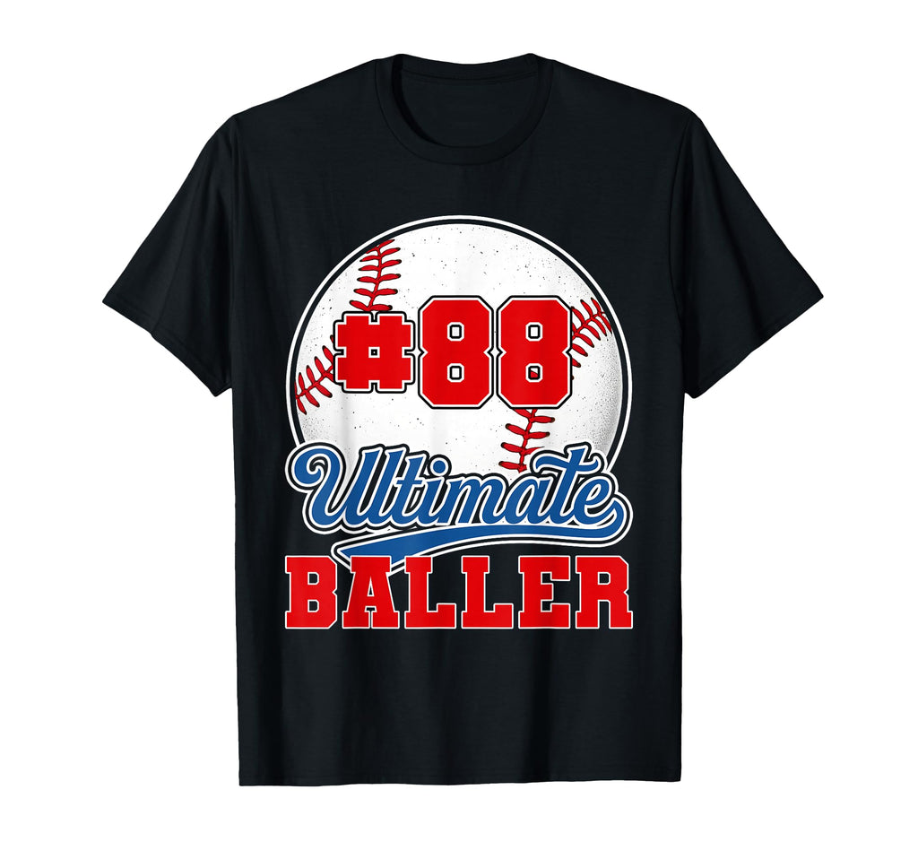 Baseball Baller Player Number 88 Mom T-Shirt - Unique Graphic for Adults - T-Shirt, Sweatshirt, Hoodie
