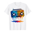 Dripping Paint Boombox 80S 90S Old T-Shirt - Unique Graphic Men Women - T-Shirt, Sweatshirt, Hoodie