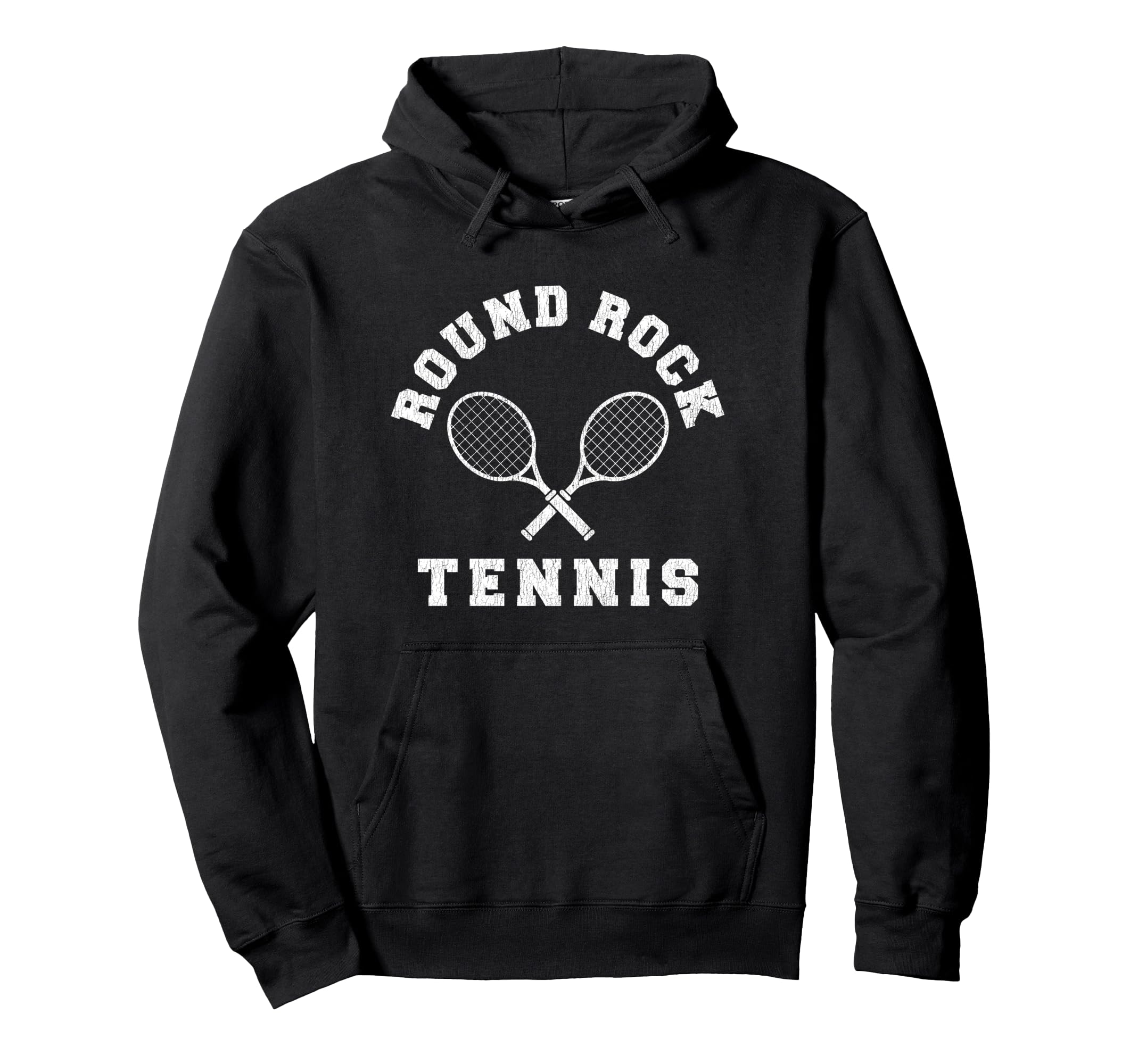 Round Rock Tennis Team Distressed Hoodie - Casual Everyday Wear Men Women - T-Shirt, Sweatshirt, Hoodie