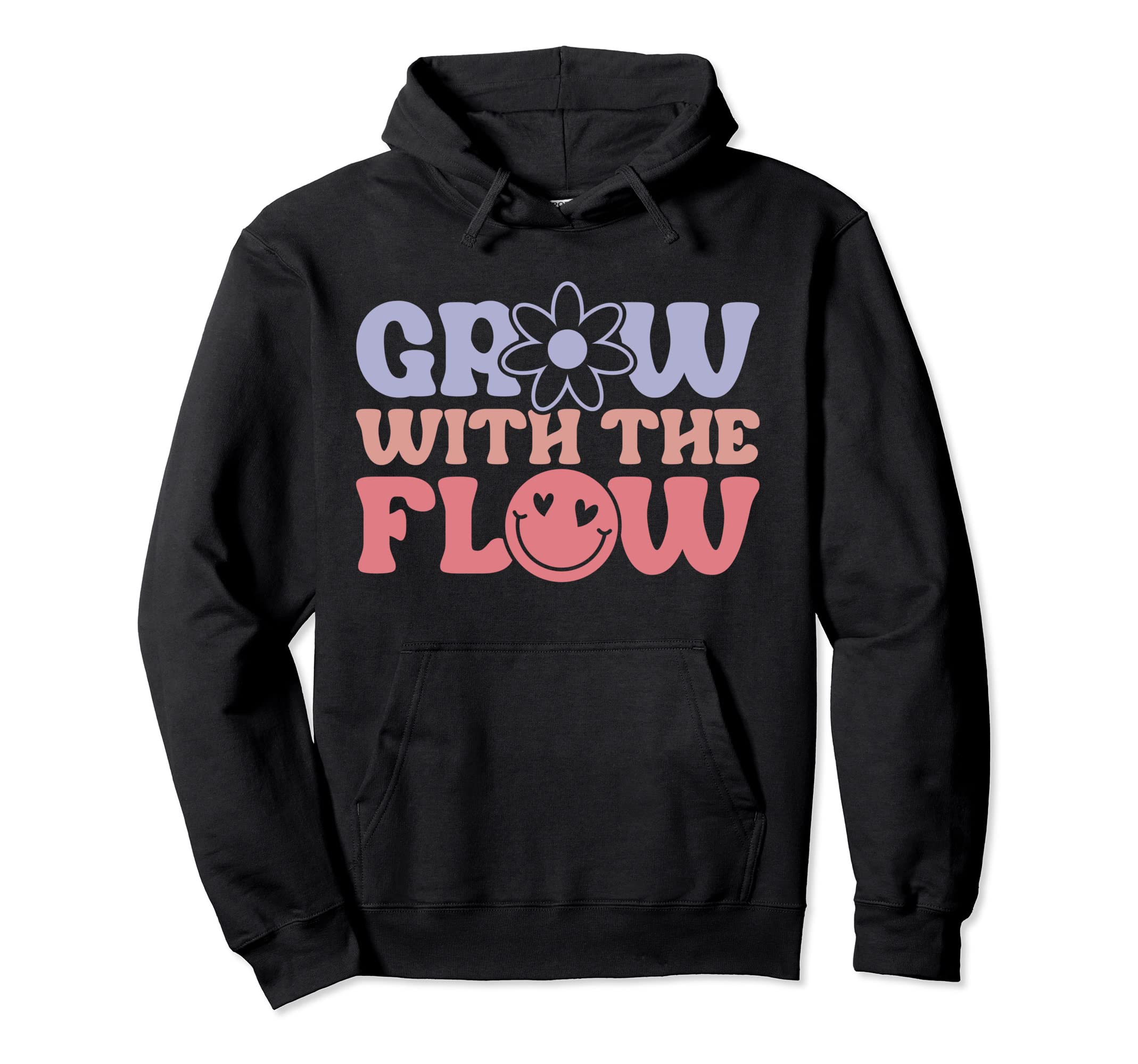 Grow Flow 70S Hippie Boho Peace Hoodie - Fun Novelty Design Men Women - T-Shirt, Sweatshirt, Hoodie