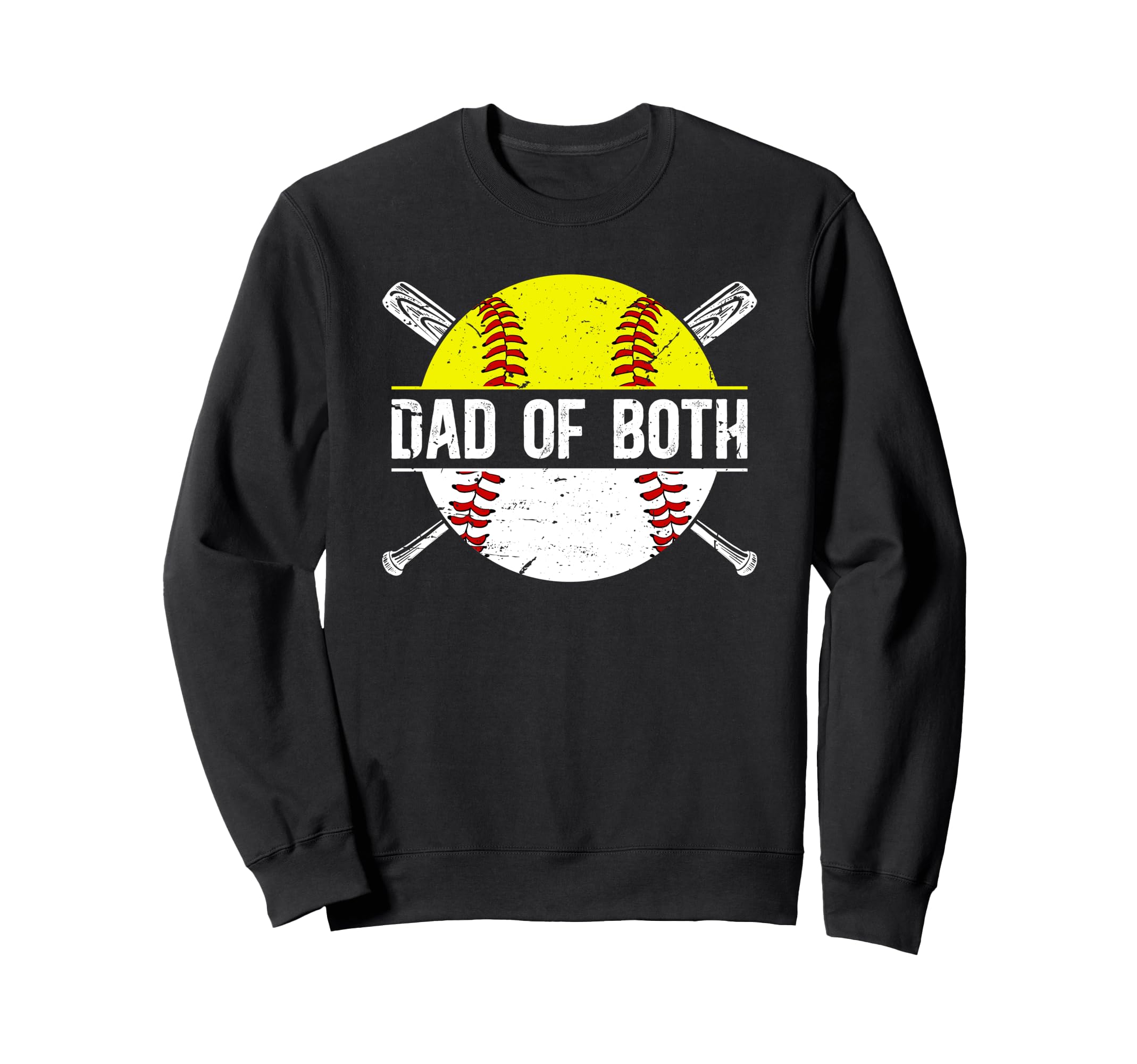 Dad Both Softball Baseball Dad Sweatshirt - Minimalist Print Men Women - T-Shirt, Sweatshirt, Hoodie