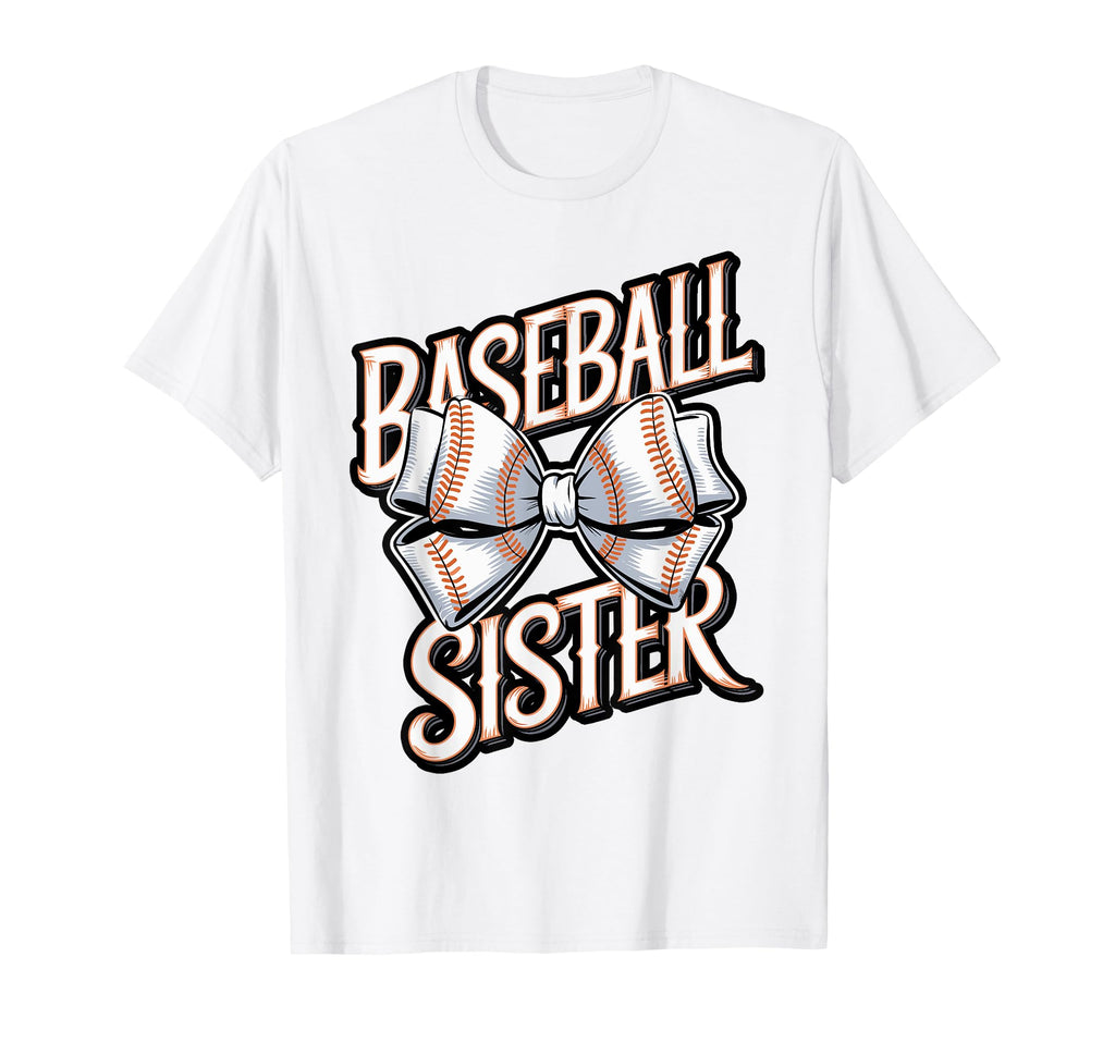 Baseball Sister Bow Sports T-Shirt - Aesthetic Graphic Unisex - T-Shirt, Sweatshirt, Hoodie