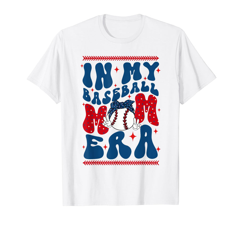 Groovy My Baseball Mom Era Mom Life T-Shirt - Graphic Print for Adults - T-Shirt, Sweatshirt, Hoodie