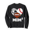 Mom Cubed Mom3 Mom Three Football Sweatshirt - Novelty Apparel Men Women - T-Shirt, Sweatshirt, Hoodie