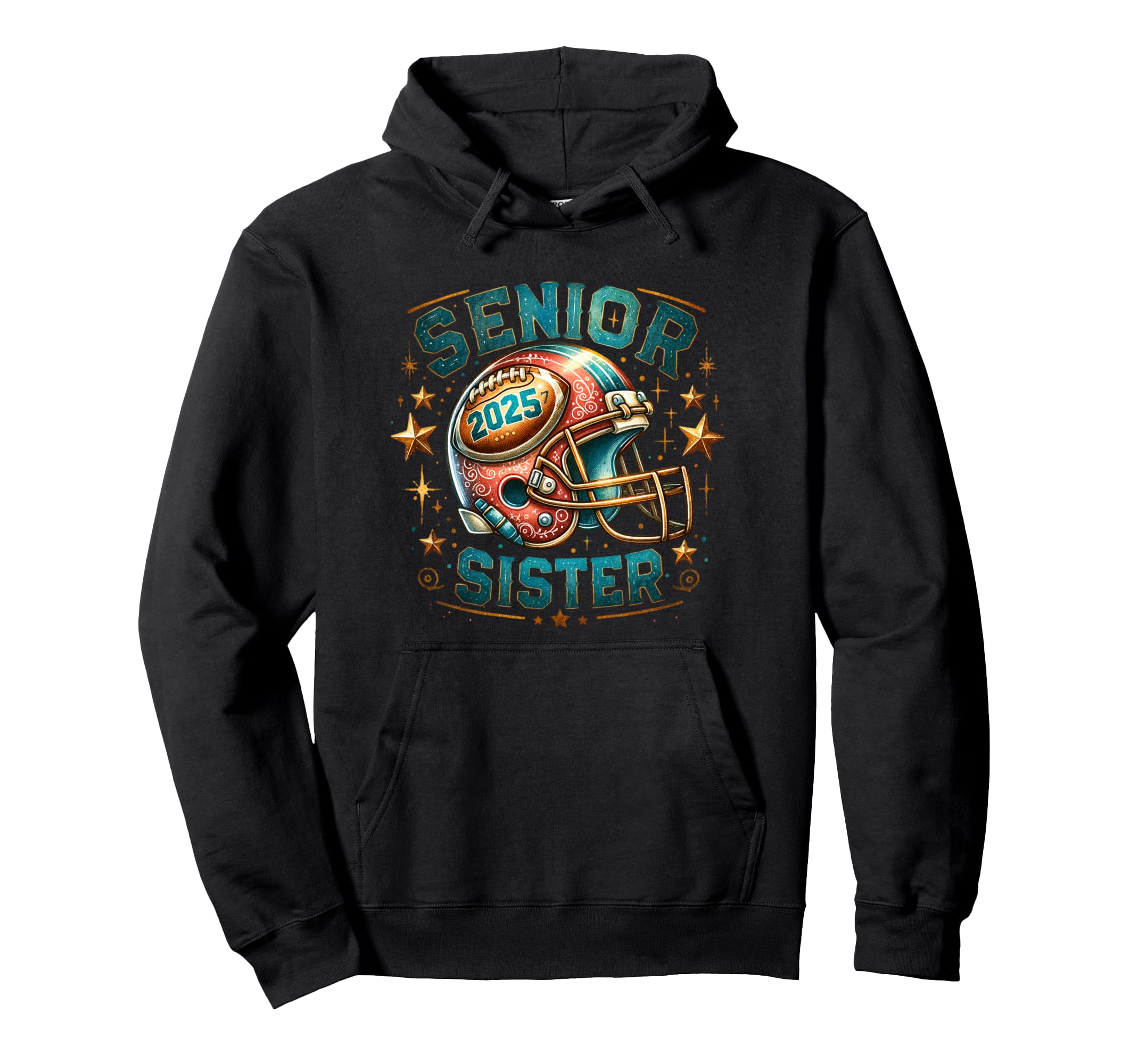 Senior Sister 2025 Baseball Graduate Family Hoodie - Graphic Print Unisex - T-Shirt, Sweatshirt, Hoodie