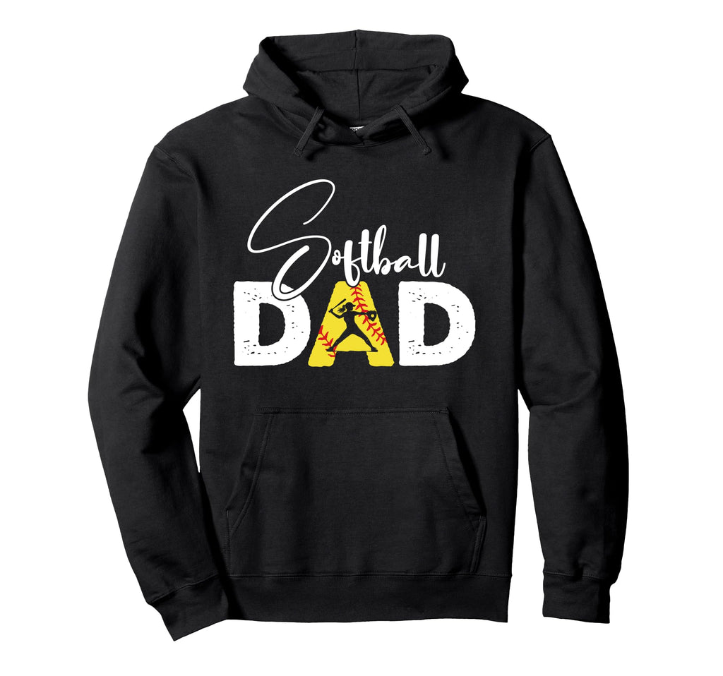 Softball Dad Funny Heart Present Hoodie - Streetwear Style Men Women - T-Shirt, Sweatshirt, Hoodie