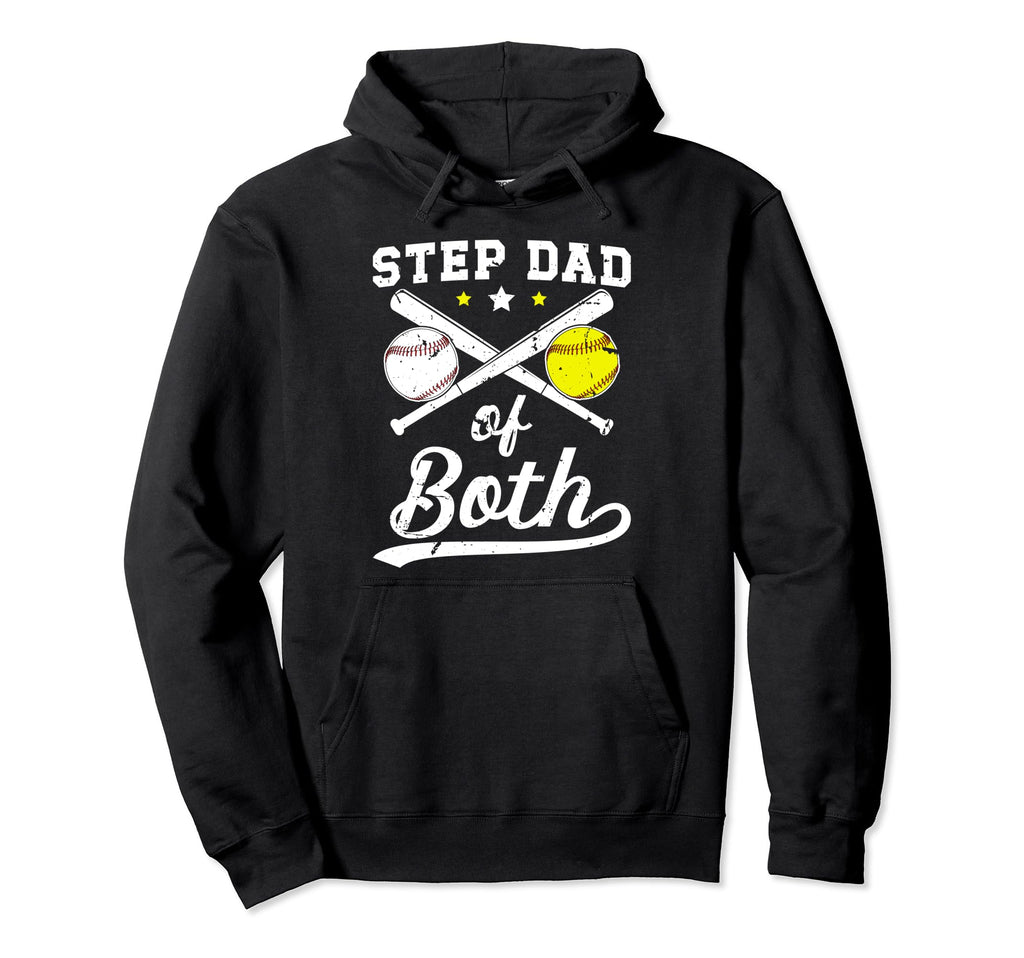 Step Dad Both Baseball Softball Stepdad Hoodie - Custom Art Print Unisex - T-Shirt, Sweatshirt, Hoodie