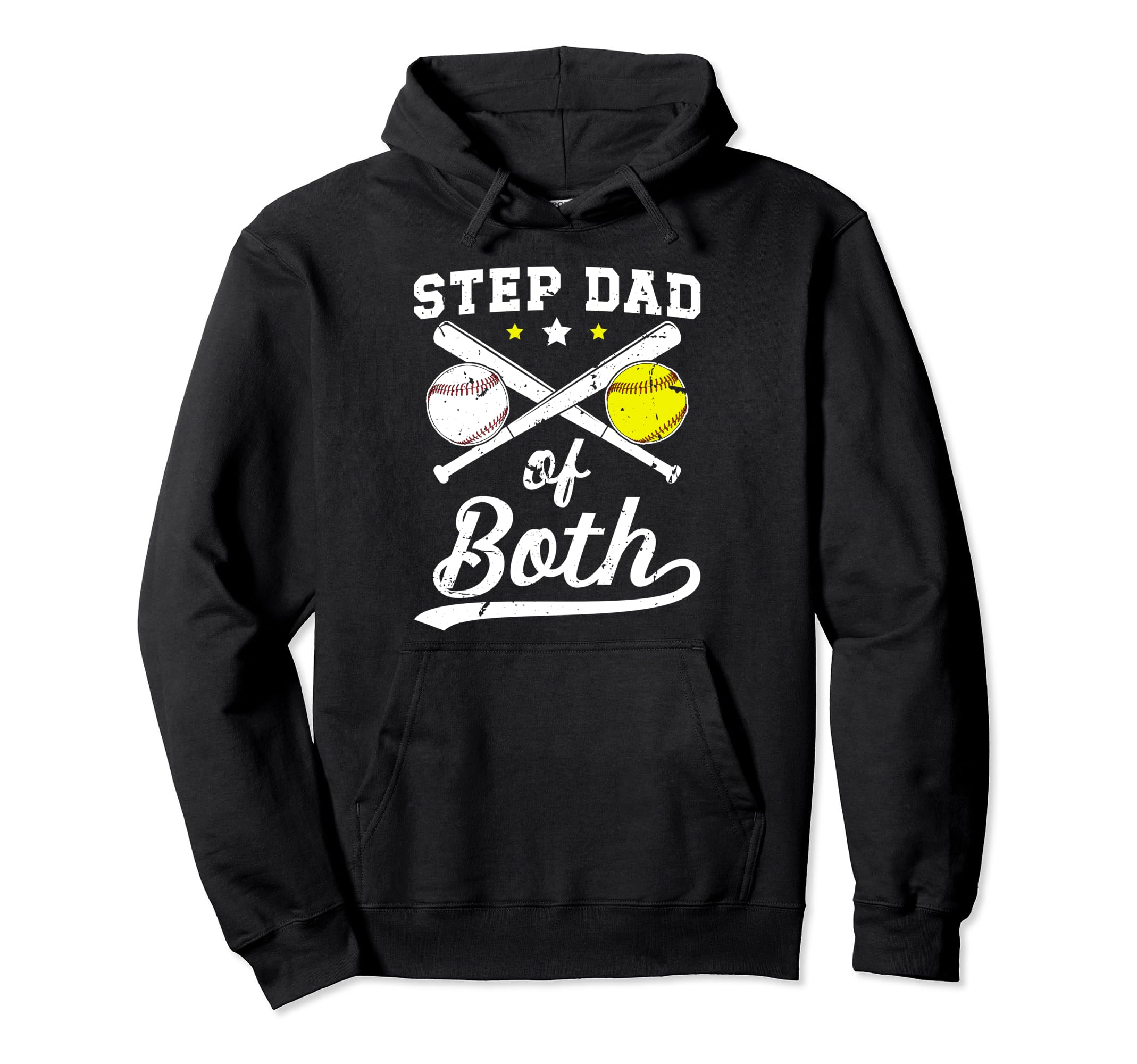 Step Dad Both Baseball Softball Stepdad Hoodie - Custom Art Print Unisex - T-Shirt, Sweatshirt, Hoodie