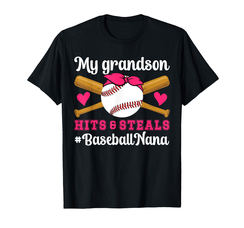 My Grandson Baseball Nana Baseball T-Shirt - Aesthetic Graphic Unisex - T-Shirt, Sweatshirt, Hoodie
