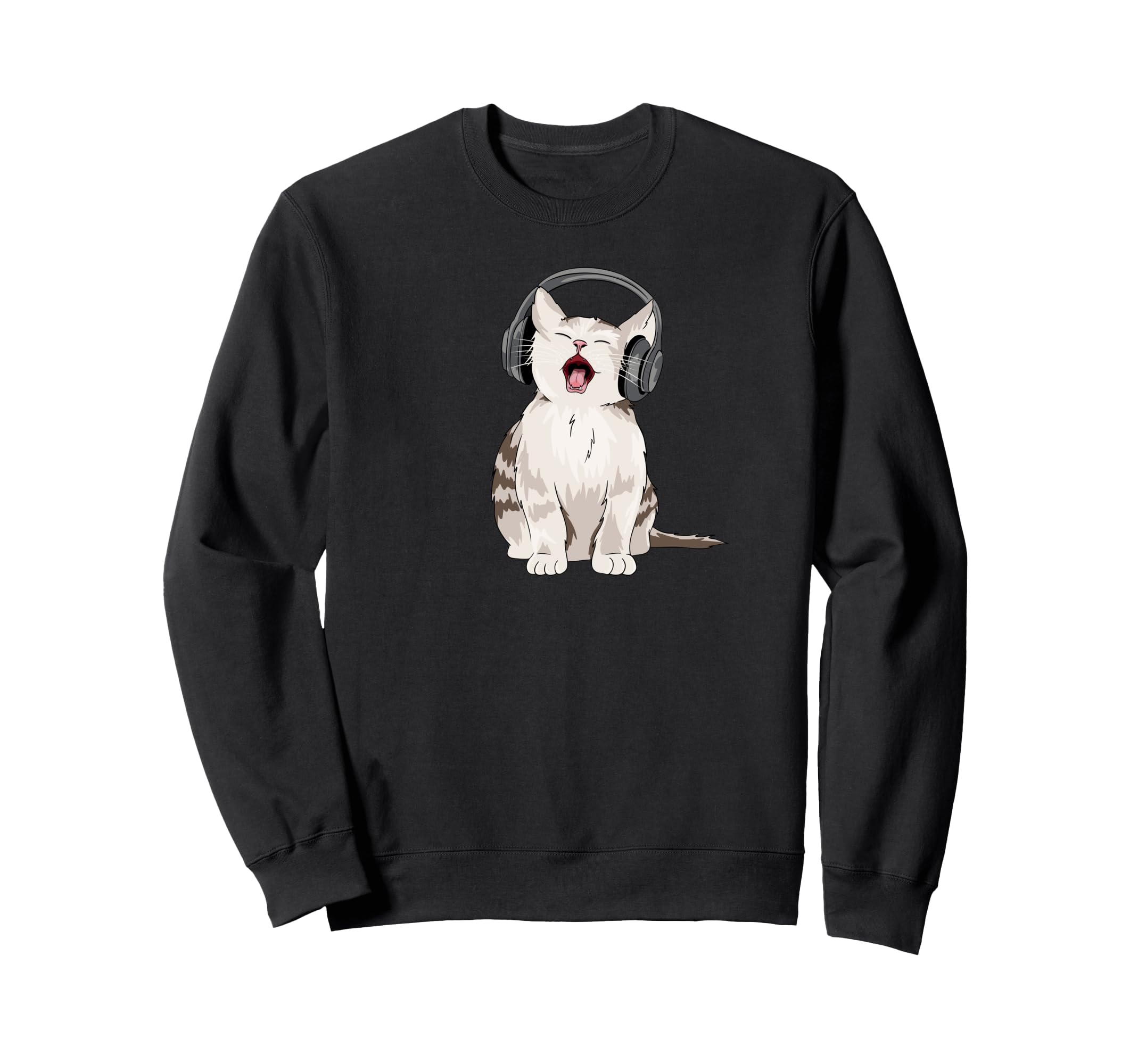 Singing Cat Headphones Y2K Grunge Sweatshirt - Novelty Apparel Unisex - T-Shirt, Sweatshirt, Hoodie