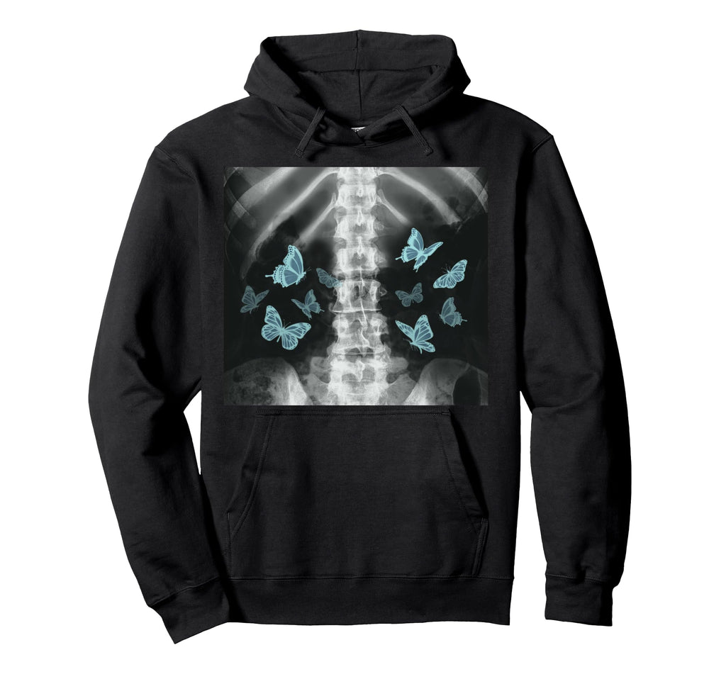 Xray Skeleton Blue Butterfly Egirl Hoodie - Casual Everyday Wear Men Women - T-Shirt, Sweatshirt, Hoodie