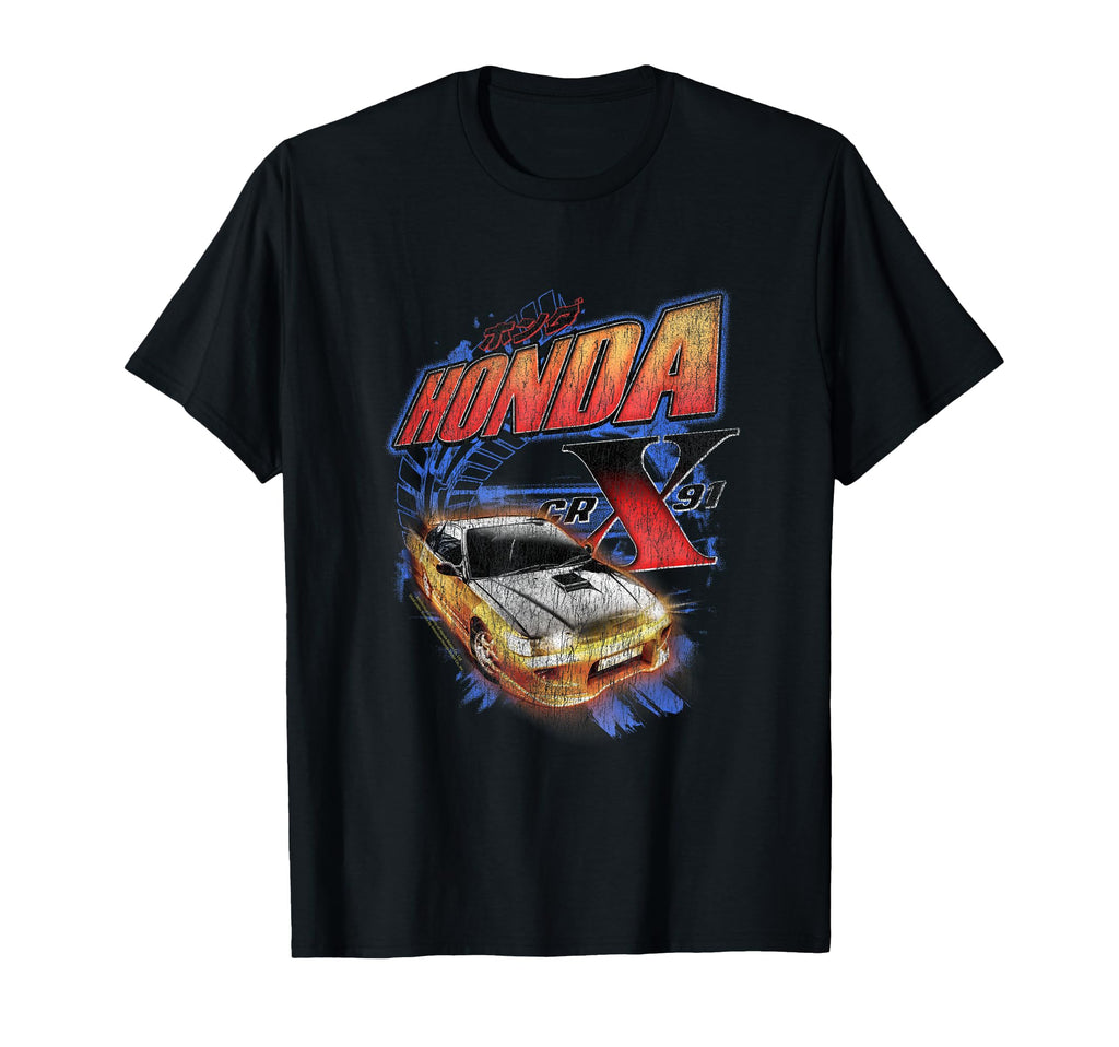 Honda Distressed Cr X 91 Neon T-Shirt - Custom Art Print Men Women - T-Shirt, Sweatshirt, Hoodie