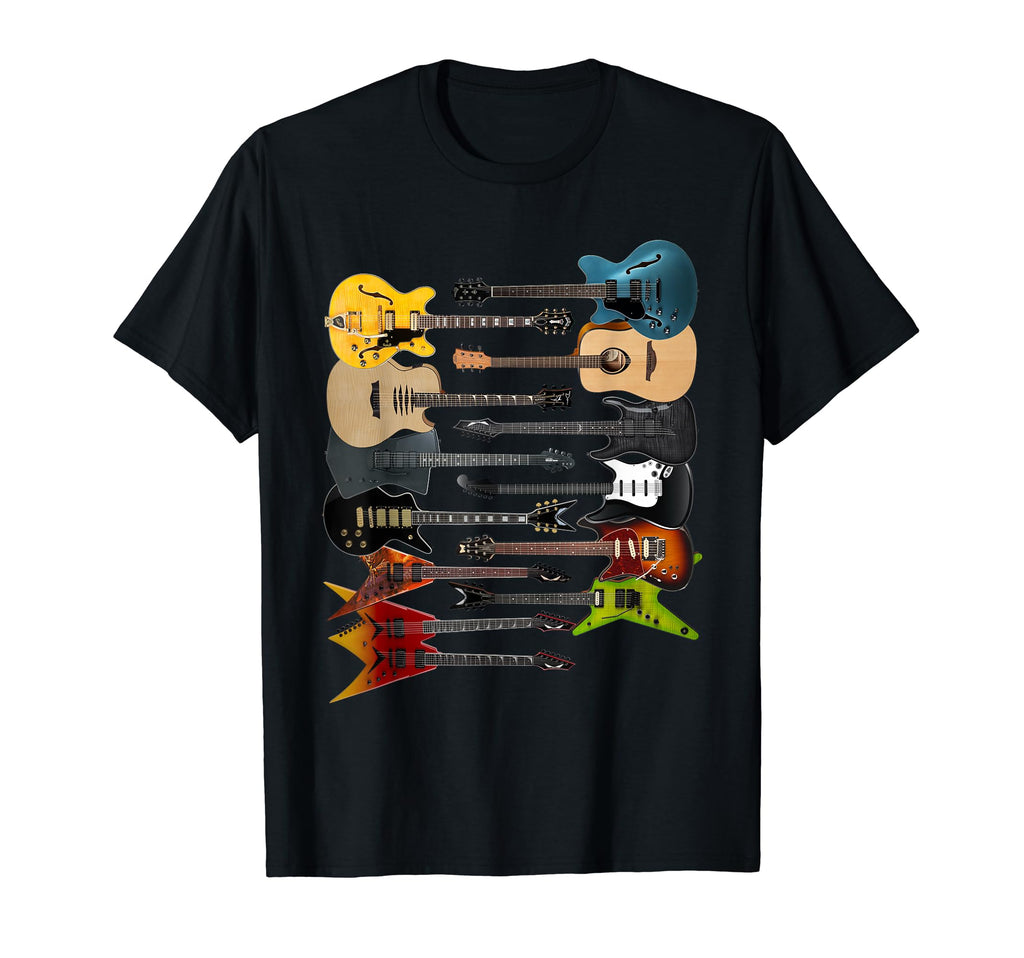 Lots Acoustic Bass Electric Guitars T-Shirt - Trendy Graphic Men Women - T-Shirt, Sweatshirt, Hoodie