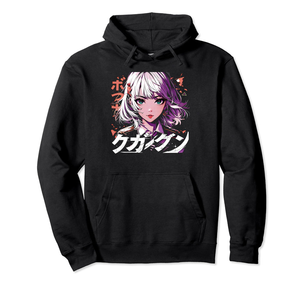 Anime Goth Grunge Demon Waifu Hoodie - Casual Everyday Wear Men Women - T-Shirt, Sweatshirt, Hoodie
