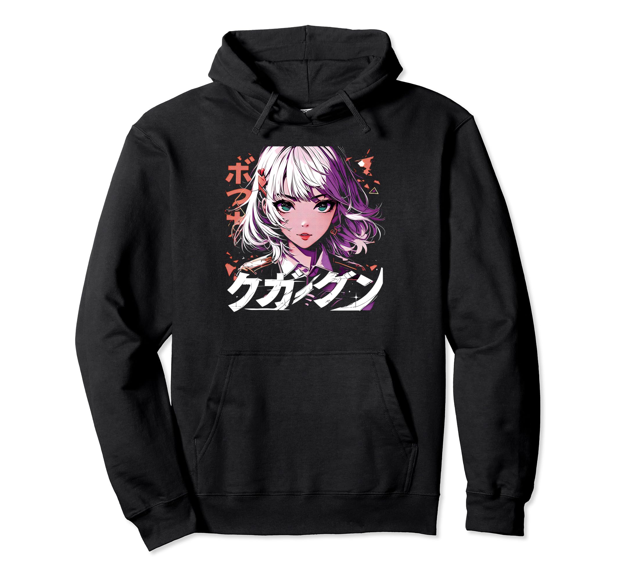 Anime Goth Grunge Demon Waifu Hoodie - Casual Everyday Wear Men Women - T-Shirt, Sweatshirt, Hoodie