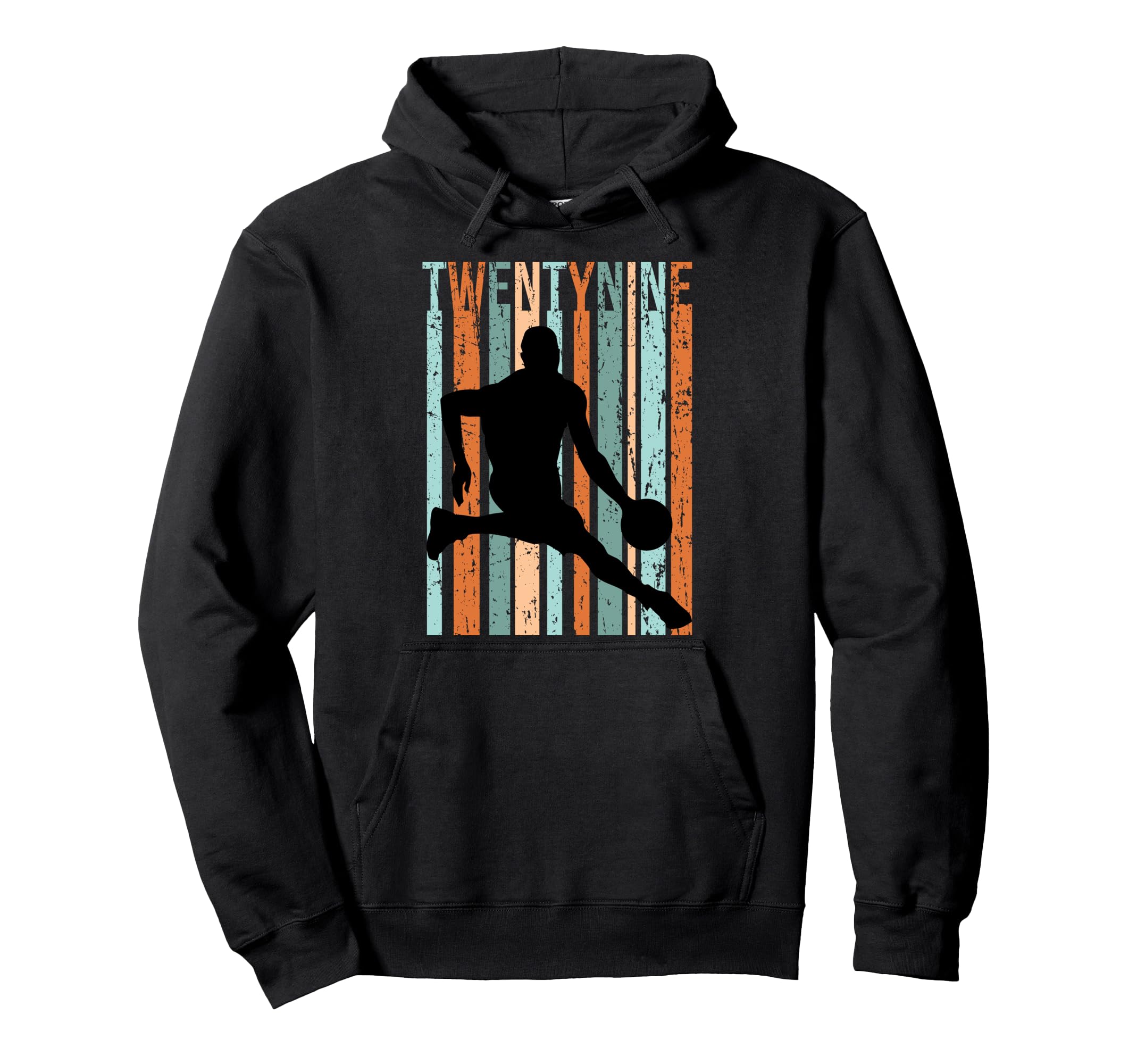29Th Birthday Mens Basketball Distressed Hoodie - Unique Graphic Men Women - T-Shirt, Sweatshirt, Hoodie