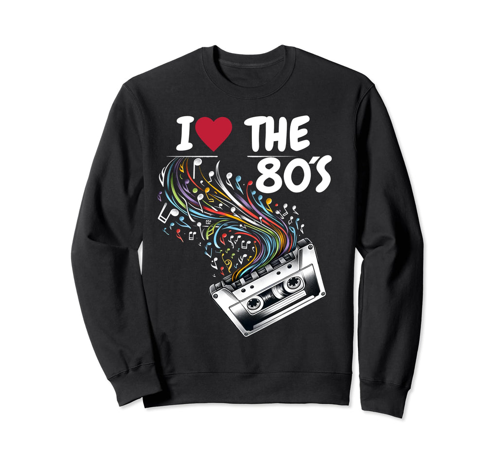 80S Music Notes Cassette Tape Music Sweatshirt - Trendy Graphic Men Women - T-Shirt, Sweatshirt, Hoodie
