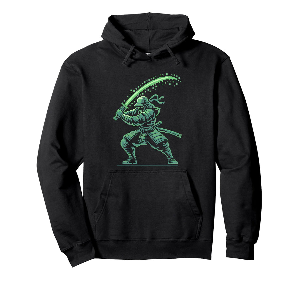 Pixel Samurai Warrior Arcade Gamer Hoodie - Novelty Apparel Unisex - T-Shirt, Sweatshirt, Hoodie