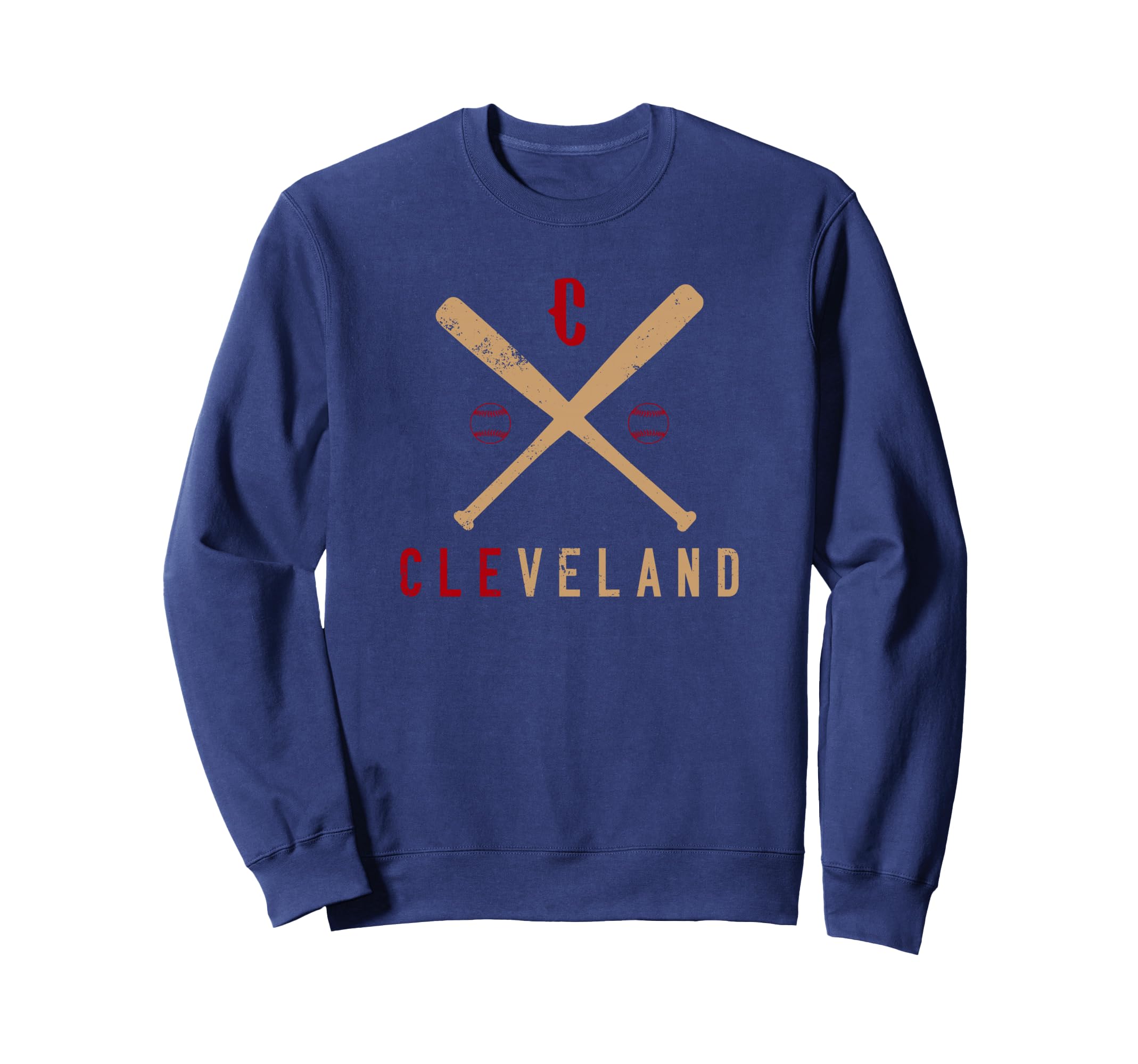 Cleveland Cle Baseball Distressed Sweatshirt - Aesthetic Graphic for Adults - T-Shirt, Sweatshirt, Hoodie