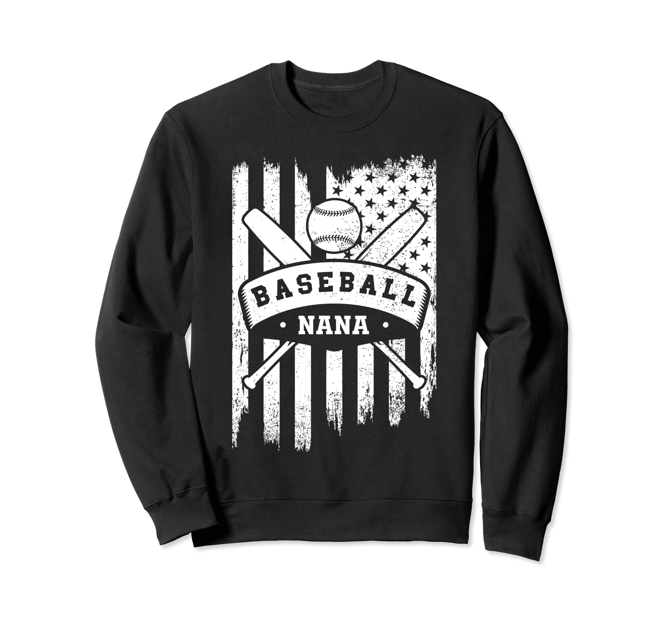 Baseball Nana Usa American Flag Sweatshirt - Fun Novelty Design for Adults - T-Shirt, Sweatshirt, Hoodie