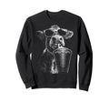 Cow Drinking Iced Coffee Funny Sweatshirt - Unique Graphic Men Women - T-Shirt, Sweatshirt, Hoodie